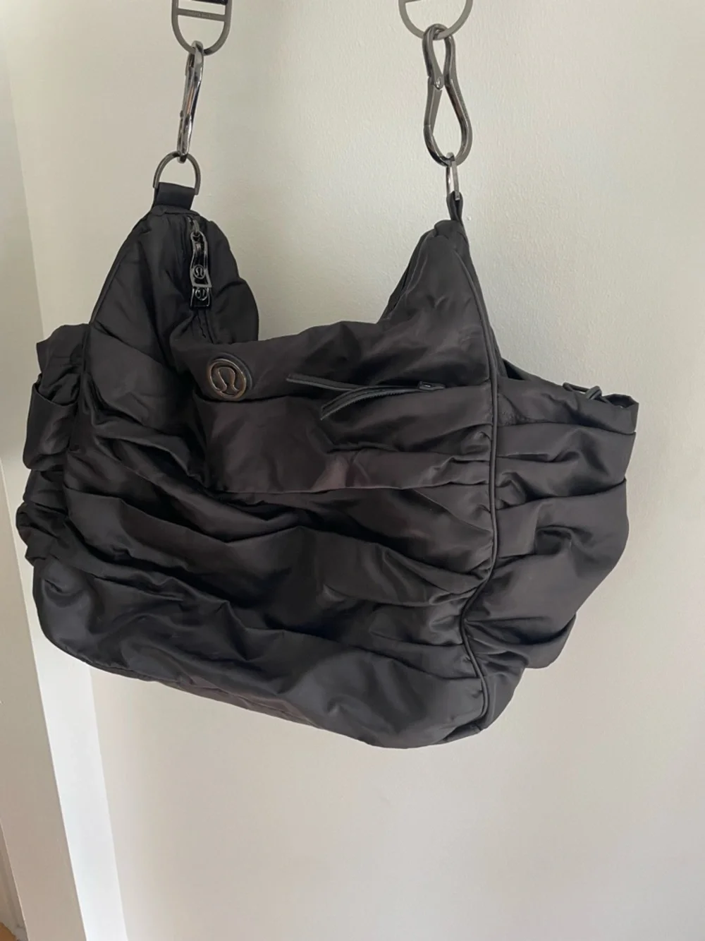 lululemon athletica Black Ruffled Nylon Shoulder Tote - Picture 5 of 16
